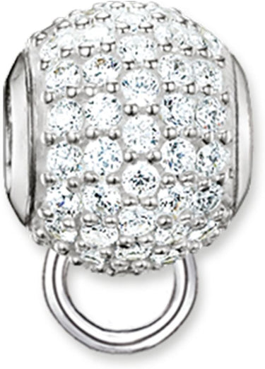 Thomas Sabo Damen Carrier Bead Charm-Einhänger Weißes Pavé 925 Silber silber KX0003-051-14